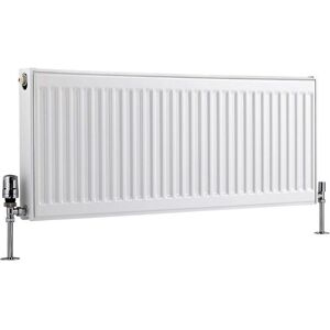 Milano - Compact - Modern White Type 21 Central Heating Double Panel Plus Horizontal Convector Radiator - 400mm x 1000mm Milano - Compact - Modern White Type 21 Central Heating Double Panel Plus Horizontal Convector Radiator - 400mm x 1000mm