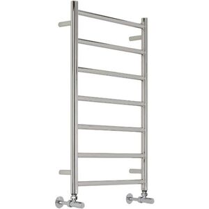 Milano - Esk - Modern Chrome Flat Stainless Steel Ladder Style Heated Towel Rail Radiator - 800mm x 500mm Milano - Esk - Modern Chrome Flat Stainless Steel Ladder Style Heated Towel Rail Radiator - 800mm x 500mm