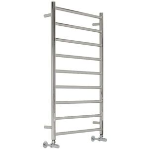 Milano - Esk - Modern Chrome Flat Stainless Steel Ladder Style Heated Towel Rail Radiator - 1000mm x 600mm Milano - Esk - Modern Chrome Flat Stainless Steel Ladder Style Heated Towel Rail Radiator - 1000mm x 600mm