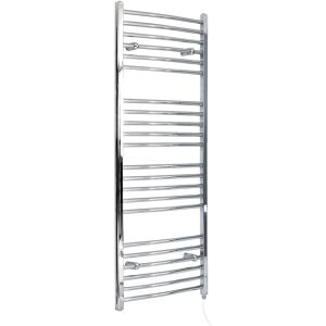 Milano - Kent Electric - Modern Chrome Curved Bar Heated Towel Rail Radiator - 1600mm x 500mm Milano - Kent Electric - Modern Chrome Curved Bar Heated Towel Rail Radiator - 1600mm x 500mm