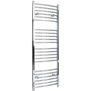 Milano - Kent Electric - Modern Chrome Curved Bar Heated Towel Rail Radiator - 1600mm x 600mm Milano - Kent Electric - Modern Chrome Curved Bar Heated Towel Rail Radiator - 1600mm x 600mm
