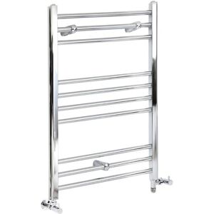 Milano - Kent - Modern Chrome Dual Fuel Electric Straight Bar Heated Towel Rail Radiator - 800mm x 500mm Milano - Kent - Modern Chrome Dual Fuel Electric Straight Bar Heated Towel Rail Radiator - 800mm x 500mm