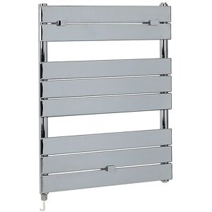Milano - Lustro Electric - Modern Chrome Flat Panel Heated Towel Rail Radiator with Simple Heating Element - 840mm x 600mm Milano - Lustro Electric - Modern Chrome Flat Panel Heated Towel Rail Radiator with Simple Heating Element - 840mm x 600mm