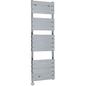 Milano - Lustro Electric - Modern Chrome Flat Panel Heated Towel Rail Radiator with Thermostatic Heating Element - 1512mm x 450mm Milano - Lustro Electric - Modern Chrome Flat Panel Heated Towel Rail Radiator with Thermostatic Heating Element - 1512mm x 450mm