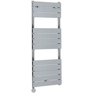 Milano Lustro Electric Chrome Flat Panel Heated Towel Rail Radiator with Thermostatic Heating Element - 1213mm x 450mm Milano Lustro Electric Chrome Flat Panel Heated Towel Rail Radiator with Thermostatic Heating Element - 1213mm x 450mm