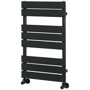 Milano - Lustro - Modern Matte Black Flat Panel Heated Towel Rail Radiator - 825mm x 450mm Milano - Lustro - Modern Matte Black Flat Panel Heated Towel Rail Radiator - 825mm x 450mm
