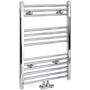 Milano - Neva - Modern Chrome Central Connection Heated Towel Rail Radiator - 803mm x 500mm Milano - Neva - Modern Chrome Central Connection Heated Towel Rail Radiator - 803mm x 500mm