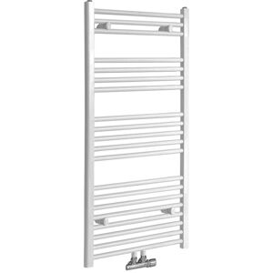 Milano - Neva - Modern White Central Connection Heated Towel Rail Radiator - 1188mm x 600mm Milano - Neva - Modern White Central Connection Heated Towel Rail Radiator - 1188mm x 600mm