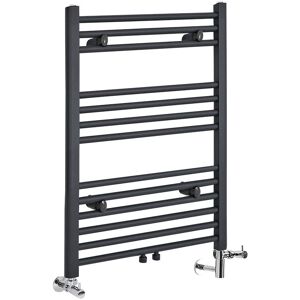 Milano - Neva - Modern Anthracite Dual Fuel Electric Heated Towel Rail Radiator - 803mm x 500mm Milano - Neva - Modern Anthracite Dual Fuel Electric Heated Towel Rail Radiator - 803mm x 500mm