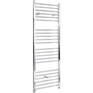 Milano - Kent Electric - Modern Chrome Straight Bar Heated Towel Rail Radiator - 1600mm x 500mm Milano - Kent Electric - Modern Chrome Straight Bar Heated Towel Rail Radiator - 1600mm x 500mm