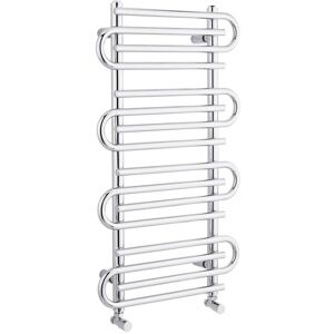Milano - Select - Modern Chrome Curved Ladder Style Heated Towel Rail Radiator - 900mm x 510mm Milano - Select - Modern Chrome Curved Ladder Style Heated Towel Rail Radiator - 900mm x 510mm