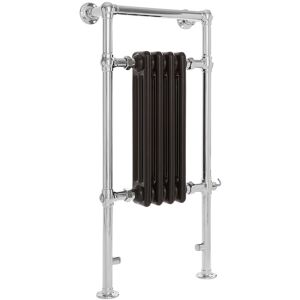Milano - Elizabeth - Traditional 930mm x 452mm Electric Heated Towel Rail Radiator with Cast Iron Style Insert - Chrome and Black Milano - Elizabeth - Traditional 930mm x 452mm Electric Heated Towel Rail Radiator with Cast Iron Style Insert - Chrome and Black