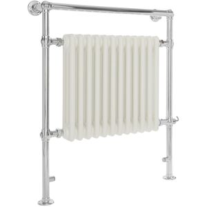 Milano Elizabeth 930mm x 790mm Electric Heated Towel Rail Radiator with Cast Iron Style Insert – Chrome and White Milano Elizabeth 930mm x 790mm Electric Heated Towel Rail Radiator with Cast Iron Style Insert – Chrome and White
