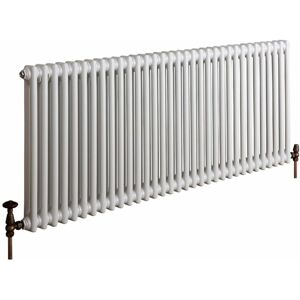 Milano - Windsor - Traditional White Cast Iron Style Double Column Horizontal Radiator - 600mm x 1505mm Milano - Windsor - Traditional White Cast Iron Style Double Column Horizontal Radiator - 600mm x 1505mm