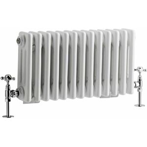 Milano - Windsor - Traditional White Cast Iron Style Triple Column Horizontal Radiator - 300mm x 605mm Milano - Windsor - Traditional White Cast Iron Style Triple Column Horizontal Radiator - 300mm x 605mm