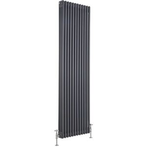 No Brand - Milano Windsor - Traditional Anthracite Cast Iron Style Triple Column Vertical Radiator - 1800mm x 560mm No Brand - Milano Windsor - Traditional Anthracite Cast Iron Style Triple Column Vertical Radiator - 1800mm x 560mm