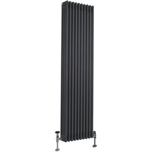 Milano - Windsor - Traditional Anthracite Cast Iron Style Vertical Four Column Radiator - 1800mm x 470mm Milano - Windsor - Traditional Anthracite Cast Iron Style Vertical Four Column Radiator - 1800mm x 470mm