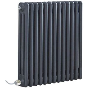 Windsor - Traditional Anthracite 600mm x 605mm Cast Iron Style Horizontal Triple Column Electric Radiator - Wi-Fi Thermostat - Milano Windsor - Traditional Anthracite 600mm x 605mm Cast Iron Style Horizontal Triple Column Electric Radiator - Wi-Fi Thermostat - Milano