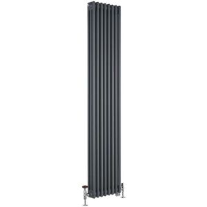 Milano Windsor - Traditional Anthracite 1800mm x 380mm Cast Iron Style Vertical Triple Column Dual Fuel Electric Radiator with Touchscreen Wi-Fi Thermostat Milano Windsor - Traditional Anthracite 1800mm x 380mm Cast Iron Style Vertical Triple Column Dual Fuel Electric Radiator with Touchscreen Wi-Fi Thermostat