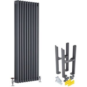 Milano - Windsor - Traditional Anthracite Cast Iron Style Vertical Triple Column Radiator with Feet - 1800mm x 470mm Milano - Windsor - Traditional Anthracite Cast Iron Style Vertical Triple Column Radiator with Feet - 1800mm x 470mm
