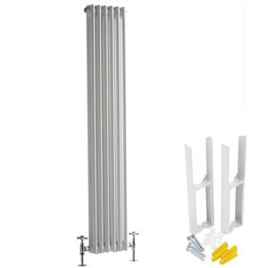 Milano - Windsor - Traditional White Cast Iron Style Vertical Double Column Radiator with Feet - 1500mm x 290mm Milano - Windsor - Traditional White Cast Iron Style Vertical Double Column Radiator with Feet - 1500mm x 290mm