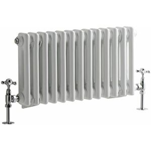 Milano - Windsor - Traditional White Cast Iron Style Double Column Horizontal Radiator - 300mm x 605mm Milano - Windsor - Traditional White Cast Iron Style Double Column Horizontal Radiator - 300mm x 605mm