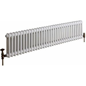Milano - Windsor - Traditional White Cast Iron Style Double Column Horizontal Radiator - 300mm x 1505mm Milano - Windsor - Traditional White Cast Iron Style Double Column Horizontal Radiator - 300mm x 1505mm