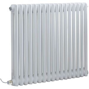 Windsor - Traditional White 600mm x 785mm Cast Iron Style Horizontal Double Column Electric Radiator - Touchscreen Wi-Fi Thermostat - Milano Windsor - Traditional White 600mm x 785mm Cast Iron Style Horizontal Double Column Electric Radiator - Touchscreen Wi-Fi Thermostat - Milano