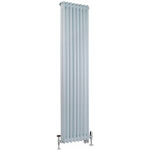 Milano Windsor White 1500mm x 380mm Cast Iron Style Vertical Double Column Dual Fuel Electric Radiator with Touchscreen Wi-Fi Thermostat and Angled Milano Windsor White 1500mm x 380mm Cast Iron Style Vertical Double Column Dual Fuel Electric Radiator with Touchscreen Wi-Fi Thermostat and Angled
