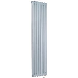 Milano Windsor - Traditional White 1500mm x 380mm Cast Iron Style Vertical Double Column Electric Radiator with Touchscreen Wi-Fi Thermostat - Chrome Cable Milano Windsor - Traditional White 1500mm x 380mm Cast Iron Style Vertical Double Column Electric Radiator with Touchscreen Wi-Fi Thermostat - Chrome Cable