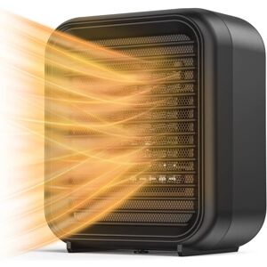 Tinor - Mini Ceramic Heater 800W Electric Heater 2 Power Levels Mini Electric Fan Heater with Hot Wind Overheat and Tip-Over Protection (Black) Tinor - Mini Ceramic Heater 800W Electric Heater 2 Power Levels Mini Electric Fan Heater with Hot Wind Overheat and Tip-Over Protection (Black)