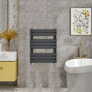 Warmehaus - Minimalist Heated Towel Rail Radiator Bathroom Flat Panel Black 800 x 600mm Warmehaus - Minimalist Heated Towel Rail Radiator Bathroom Flat Panel Black 800 x 600mm