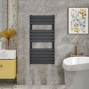 Warmehaus - Minimalist Heated Towel Rail Radiator Bathroom Flat Panel Black 1200x600mm Warmehaus - Minimalist Heated Towel Rail Radiator Bathroom Flat Panel Black 1200x600mm