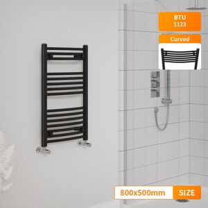 NRG - Modern Designer Curved Heated Towel Rail Radiator Bathroom Ladder Warmer Rads 800x500mm Black NRG - Modern Designer Curved Heated Towel Rail Radiator Bathroom Ladder Warmer Rads 800x500mm Black