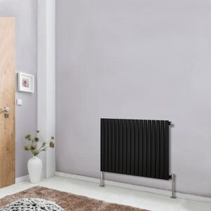 NRG - Modern Designer Radiator Black Oval Column Central Heating Rads Horizontal Single 600x1003mm NRG - Modern Designer Radiator Black Oval Column Central Heating Rads Horizontal Single 600x1003mm