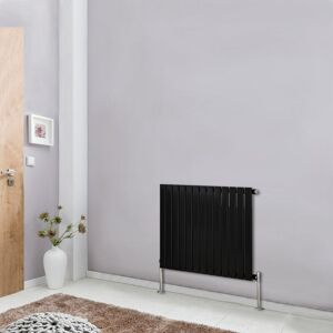 NRG - Modern Horizontal Column Designer Radiator Black 600x884 flat Single Panel - Home Livingroom Bedroom Bathroom Heater NRG - Modern Horizontal Column Designer Radiator Black 600x884 flat Single Panel - Home Livingroom Bedroom Bathroom Heater