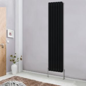 NRG - Modern Vertical Column Designer Radiator Black 1800x408 Flat Double Panel - Home Livingroom Bedroom Bathroom Heater NRG - Modern Vertical Column Designer Radiator Black 1800x408 Flat Double Panel - Home Livingroom Bedroom Bathroom Heater