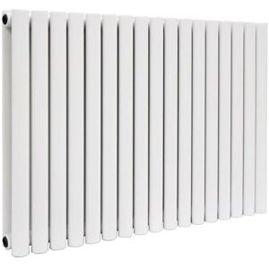 Warmehaus - 600 x 1004mm White Double Oval Tube Horizontal Radiator Warmehaus - 600 x 1004mm White Double Oval Tube Horizontal Radiator