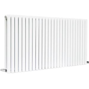 Warmehaus - 600 x 1594mm White Double Oval Tube Horizontal Radiator Warmehaus - 600 x 1594mm White Double Oval Tube Horizontal Radiator
