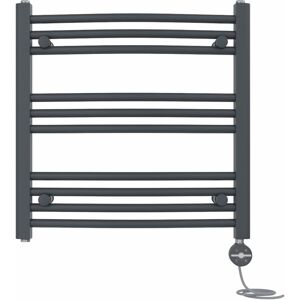 NRG - Prefilled Thermostatic Electric Curved Heated Towel Rail Radiator 600 x 600mm Anthracite NRG - Prefilled Thermostatic Electric Curved Heated Towel Rail Radiator 600 x 600mm Anthracite