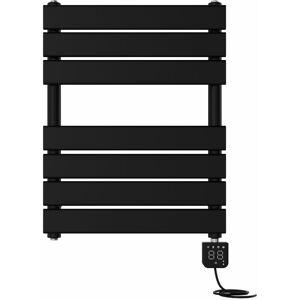 NRG - Prefilled Thermostatic Electric Flat Panel Heated Towel Rail Radiator Black 650x500mm NRG - Prefilled Thermostatic Electric Flat Panel Heated Towel Rail Radiator Black 650x500mm