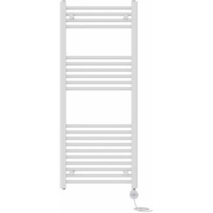 NRG - Prefilled Thermostatic Electric Straight Heated Towel Rail Radiator 1200 x 500mm White NRG - Prefilled Thermostatic Electric Straight Heated Towel Rail Radiator 1200 x 500mm White