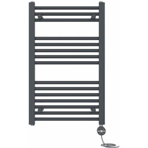 NRG - Prefilled Thermostatic Electric Straight Heated Towel Rail Radiator 800 x 500mm Anthracite NRG - Prefilled Thermostatic Electric Straight Heated Towel Rail Radiator 800 x 500mm Anthracite
