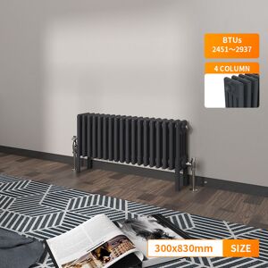 NRG - Traditional 4 Column Radiator Cast Iron Style Central Heating Rads Horizontal Anthracite 300x830mm NRG - Traditional 4 Column Radiator Cast Iron Style Central Heating Rads Horizontal Anthracite 300x830mm