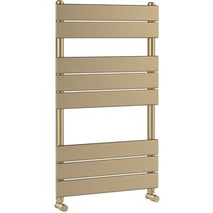 Nuie Piazza Flat Panel Heated Towel Rail 840mm H x 500mm W - Brushed Brass Nuie Piazza Flat Panel Heated Towel Rail 840mm H x 500mm W - Brushed Brass