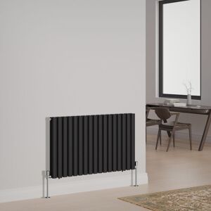 NRG - Designer Radiator Oval Column Central Heating Rads Horizontal Double 600x1003mm Black NRG - Designer Radiator Oval Column Central Heating Rads Horizontal Double 600x1003mm Black