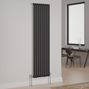 NRG Designer Radiator Oval Column Central Heating Rads Vertical Single 1800x472mm Black NRG Designer Radiator Oval Column Central Heating Rads Vertical Single 1800x472mm Black