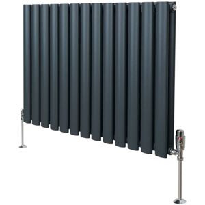 MonsterShop - Anthracite Grey Oval Column Radiator & TRV Valves - 600mm x 780mm MonsterShop - Anthracite Grey Oval Column Radiator & TRV Valves - 600mm x 780mm