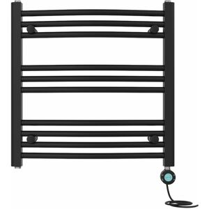 NRG - Pre-filled Electric Curved Heated Towel Rail Radiator Thermostatic 600x600mm Black NRG - Pre-filled Electric Curved Heated Towel Rail Radiator Thermostatic 600x600mm Black