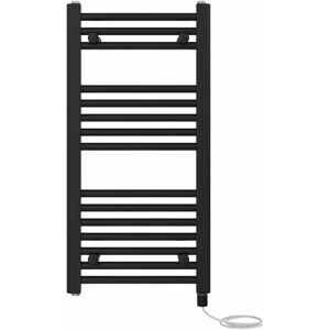 NRG - Prefilled Electric Straight Heated Towel Rail Radiator Ladder Warmer 800x400mm Black NRG - Prefilled Electric Straight Heated Towel Rail Radiator Ladder Warmer 800x400mm Black